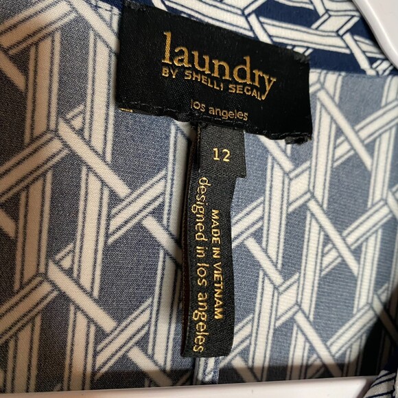 Laundry By Shelli Segal Full Button Front Short Sleeve Dress Size 12 - Picture 6 of 10